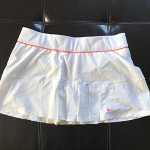 Nike White Tennis Pickleball Skirt with Orange Accents